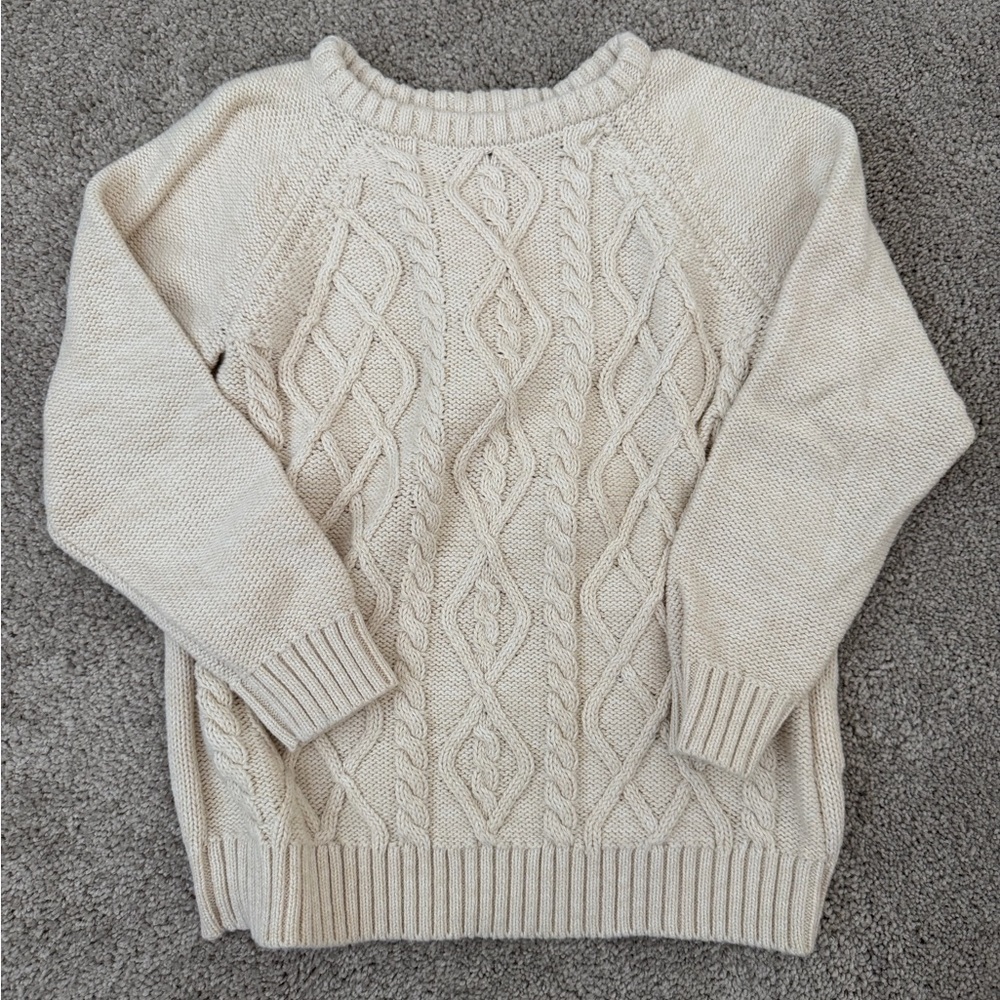 Toddler Boy Cable Knit Cream Sweater